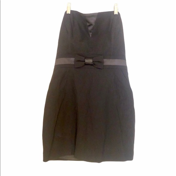 Bebe Vintage Y2K LBD  Dress Black with Bow Fron Pocket…Formal Event goth prom - Picture 1 of 16
